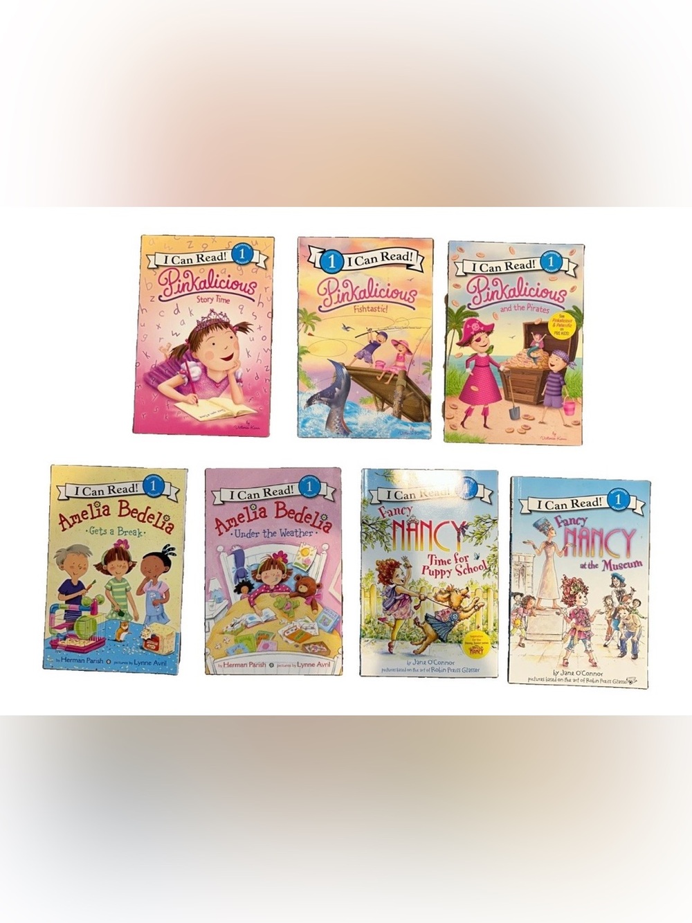 Pinkalicious Fancy Nancy Amelia Bedelia Children's Books I Can Read Lot Of 7